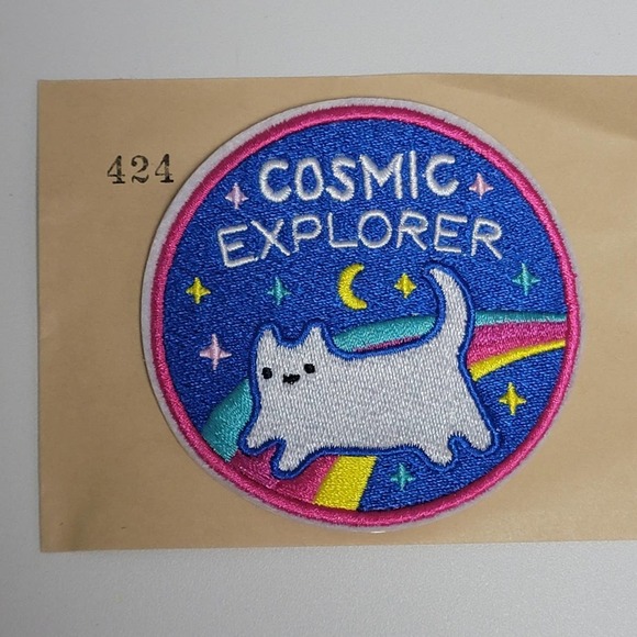 VTG Iron On Patch, Cosmic Explorer Cat 3" - Picture 6 of 6